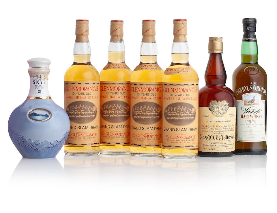 Isle of Skye-21 year old (1)  Grand Slam Dram-10 year old (4)  Famous Grouse Vintage Malt Whisky... (1 of 2)