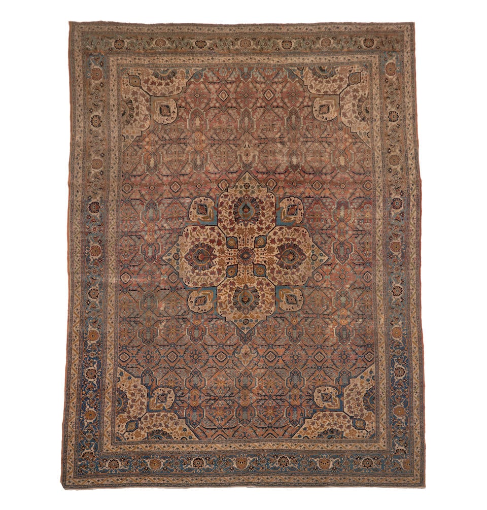 Blue Tabriz Carpet Iran 9 ft. 3 in. x 13 ft. 1 in. (1 of 3)