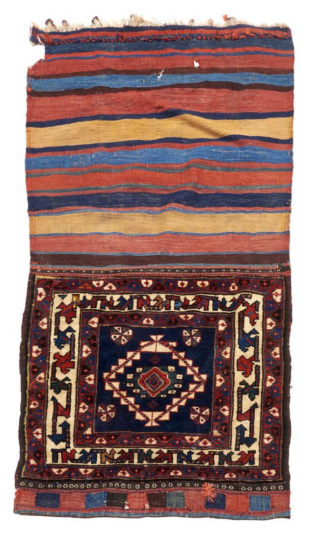 Veramin Bag Iran 2 ft. 5 in. x 4 ft. 8 in.: Veramin Bag Iran c. 1900, with vivid natural dyes and good overall condition. 2 ft. 5 in. x 4 ft. 8 in. For further information on this lot please visit Bonhams.com For further information about this 