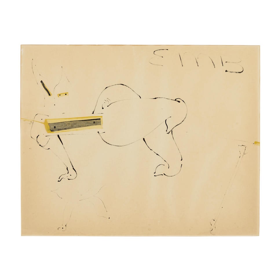 ED MOSES (1926-2018) Untitled, circa 1957: ED MOSES (1926-2018) Untitled, circa 1957 signed with the artist's initials 'EMB' (upper right) oil and felt tip pen on paper 24 x 29 3/4 in. 61 x 75.6 cm. Footnotes: Provenance Ferus Gallery, Los Ang