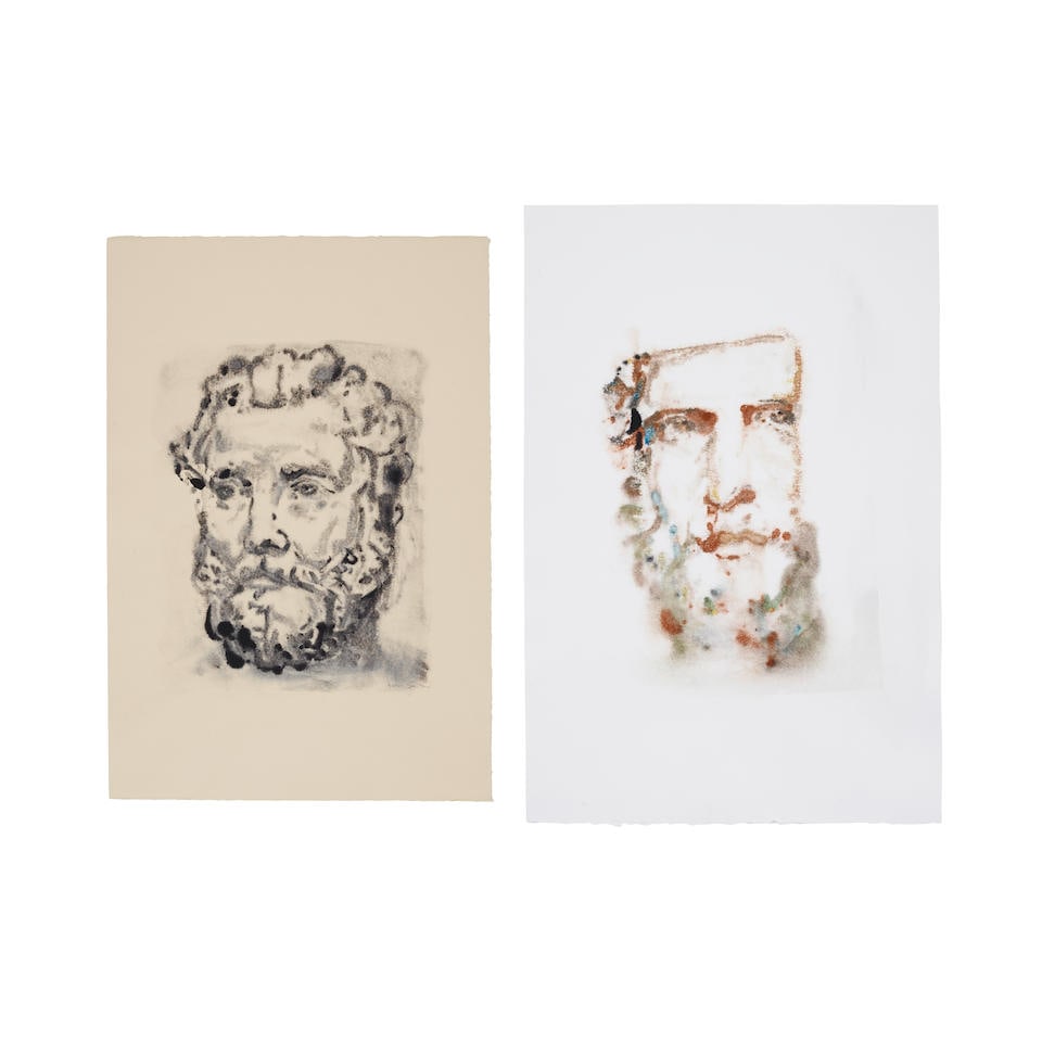 AARON SMITH (B. 1964) Group of two works on paper, 2008-2018: AARON SMITH (B. 1964) Group of two works on paper, 2008-2018 Untitled, 2018 signed 'Aaron Young' (lower right) monoprint 22 1/4 x 15 in. 56.5 x 38.1 cm. Untitled, 2008 signed and dated 'Aaron Smith 20