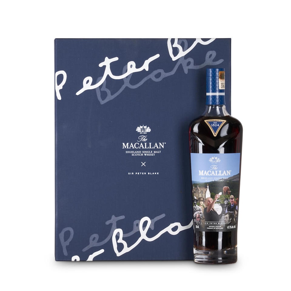 Macallan Sir Peter Blake (1 750ml bottle): Macallan Sir Peter Blake (1 750ml bottle) Speyside official bottling 750ml 47.7% 1 bottle Footnotes: Single Malt This lot is subject to the following lot symbols: • • Zero rated for tax, n