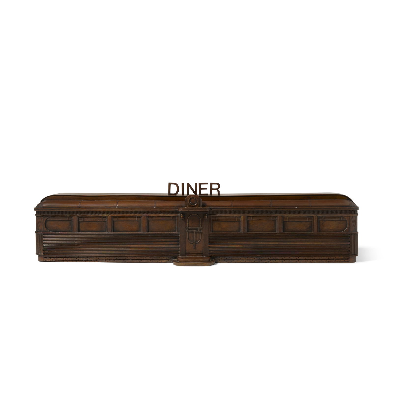 JOHN BAEDER (B. 1938) Diner, 1979 (This work is an artist's proof aside from the edition of six.): JOHN BAEDER (B. 1938) Diner, 1979 incised with the artist's signature, inscribed and dated 'BAEDER 79 © m AP' (on the reverse) bronze 5 x 25 x 6 in. 12.7 x 63.5 x 15.2 cm. This work is an artist'