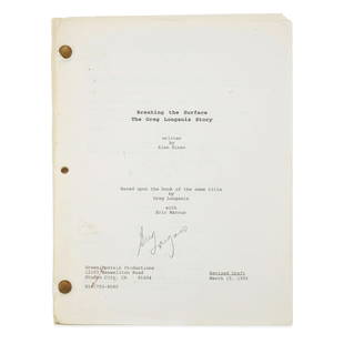 GREG LOUGANIS'S COPY OF THE TELESCRIPT FOR BREAKING THE SURFACE: THE GREG LOUGANIS STORY. Typed ...: GREG LOUGANIS'S COPY OF THE TELESCRIPT FOR BREAKING THE SURFACE: THE GREG LOUGANIS STORY. Typed Manuscript Signed ('Greg Louganis'), the working script for the TV movie based upon Louganis's memoir, 1