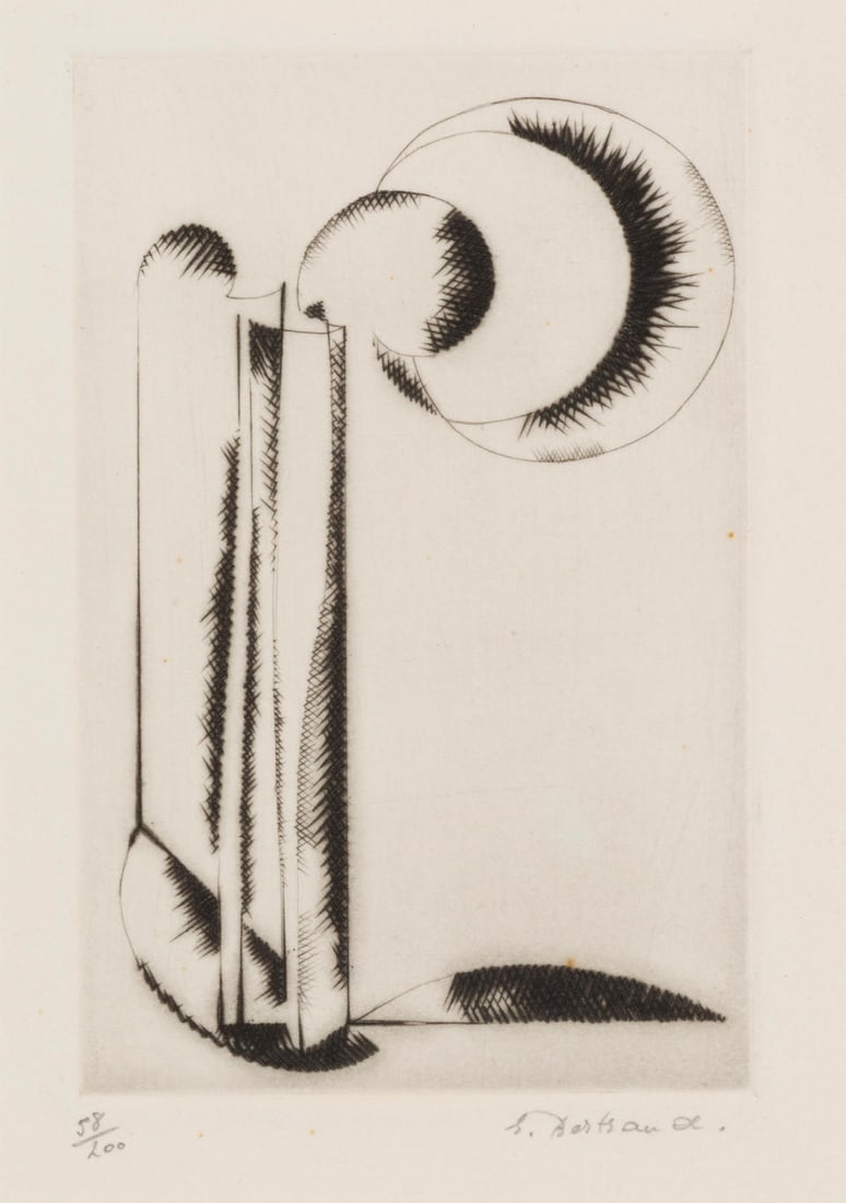 GASTON BERTRAND (1910-1994) Sans titre Eau-forte. Signée et numérotée 58/200Ets....: GASTON BERTRAND (1910-1994) Sans titre Eau-forte. Signée et numérotée 58/200 Ets. Gesigneerd en genummerd 58/200 Etching. Signed and numbered 58/200 17 x 12 cm (visible sheet) 14.4 x 9