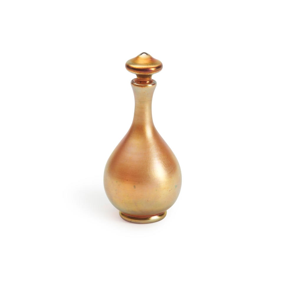 Steuben Gold Aurene Glass Perfume, Corning, New York, early 20th century, incised mark 'Aurene 2... (1 of 1)