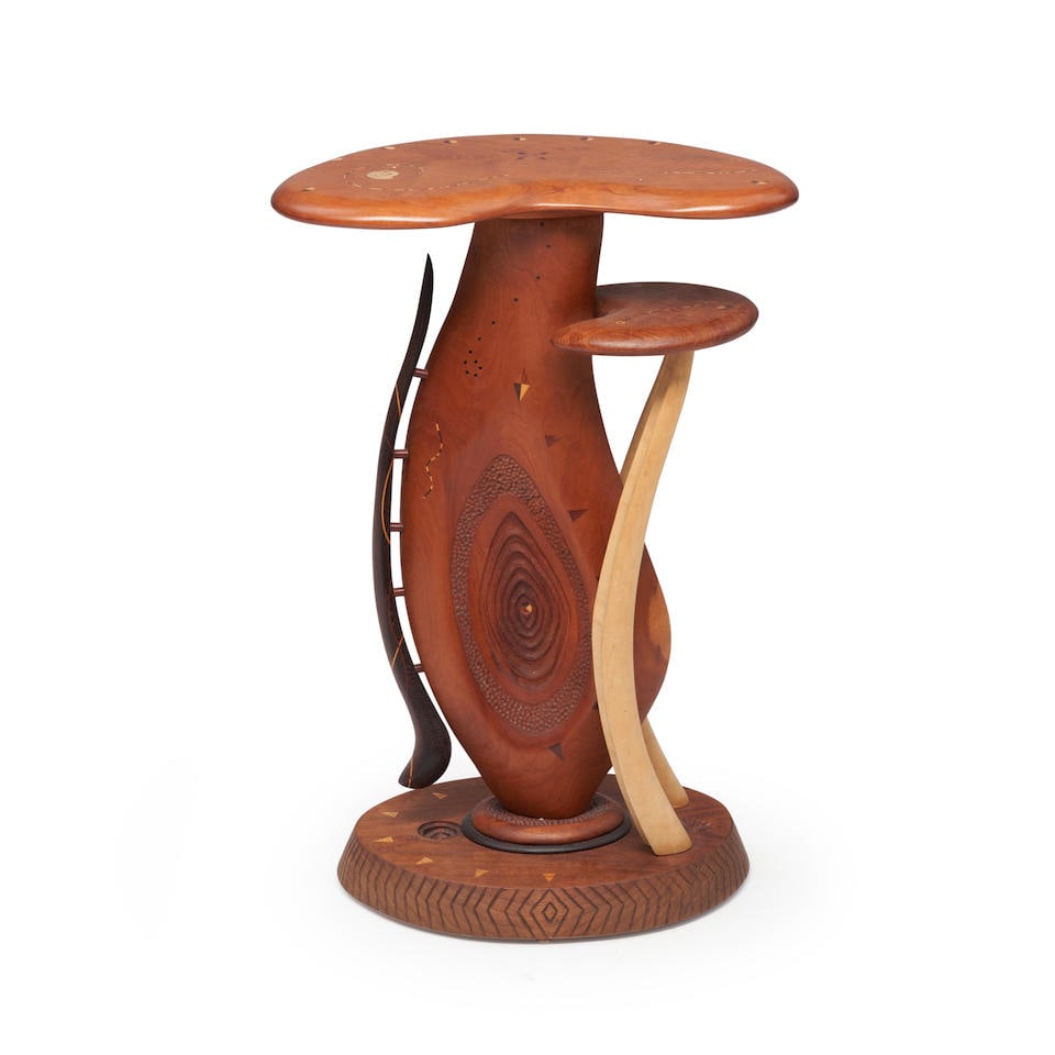 Steven Spiro (b. 1949) Studio Furniture Side Table, Wisconsin, dated 1997, mixed hardwoods and f... (1 of 2)