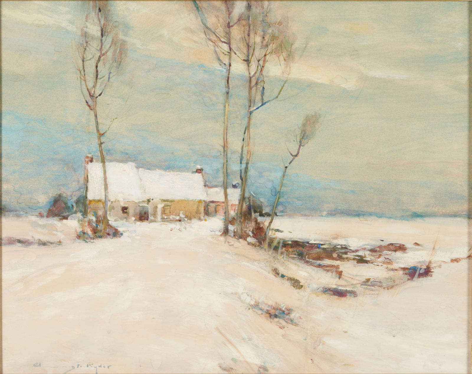 Chauncey Foster Ryder (American, 1868-1949) The Quiet of Winter 16 x 20 in. framed 25 3/4 x 29 3... (1 of 1)
