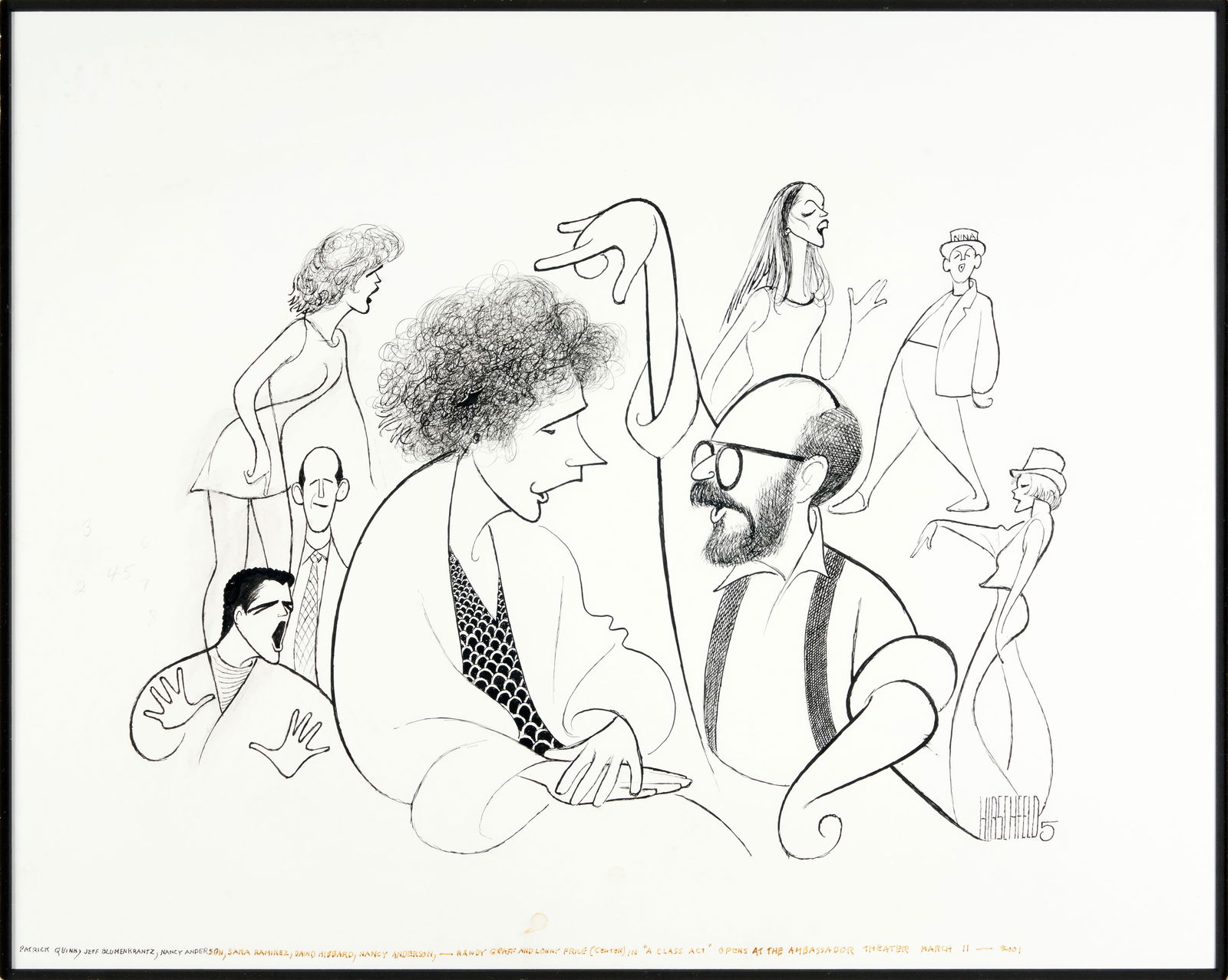 Albert Hirschfeld (American, 1903-2003) 'A Class Act' at the Ambassador Theater sight size 18 x ... (1 of 1)
