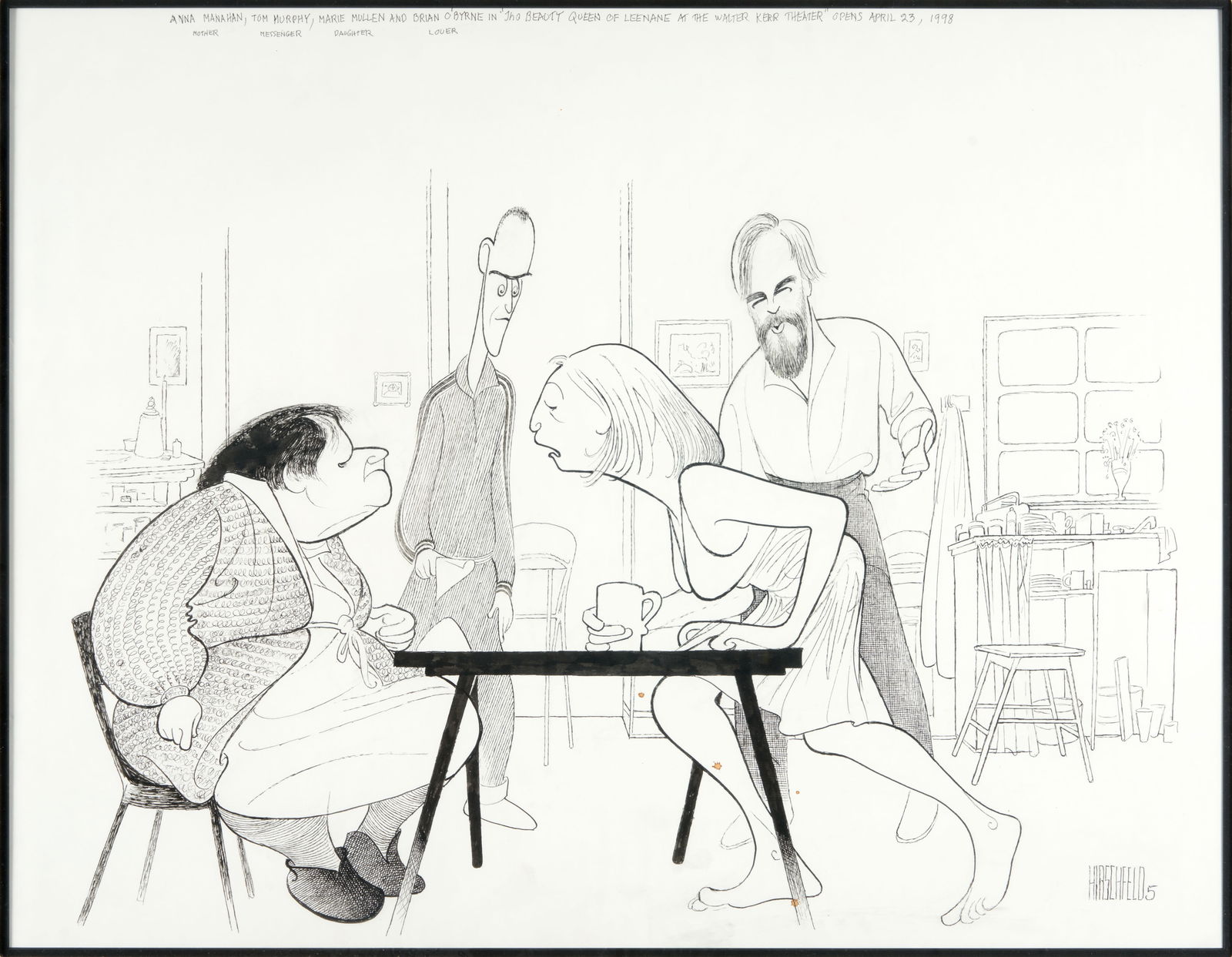 Albert Hirschfeld (American, 1903-2003) 'The Beauty Queen of Leenane' at the Walter Kerr Theater... (1 of 1)