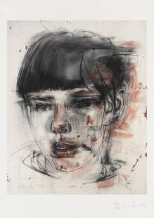 Jenny Saville (British, born 1970) Red Stare: Jenny Saville (British, born 1970) Red Stare signed, dated 2012 and numbered 32/50 in pencil digital print in colours 59.4 x 42cm (23 3/8 x 16 9/16in). This lot is subject to the following lot symbols