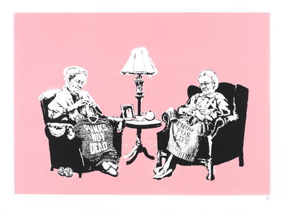 Banksy (British, born 1974) Grannies (LA Edition) Screenprint in colours, 2006, on Arches 88 wov...: Banksy (British, born 1974) Grannies (LA Edition) Screenprint in colours, 2006, on Arches 88 wove paper, numbered 113/500 in pencil (the total edition was 500, however only approximately 100 unsigned