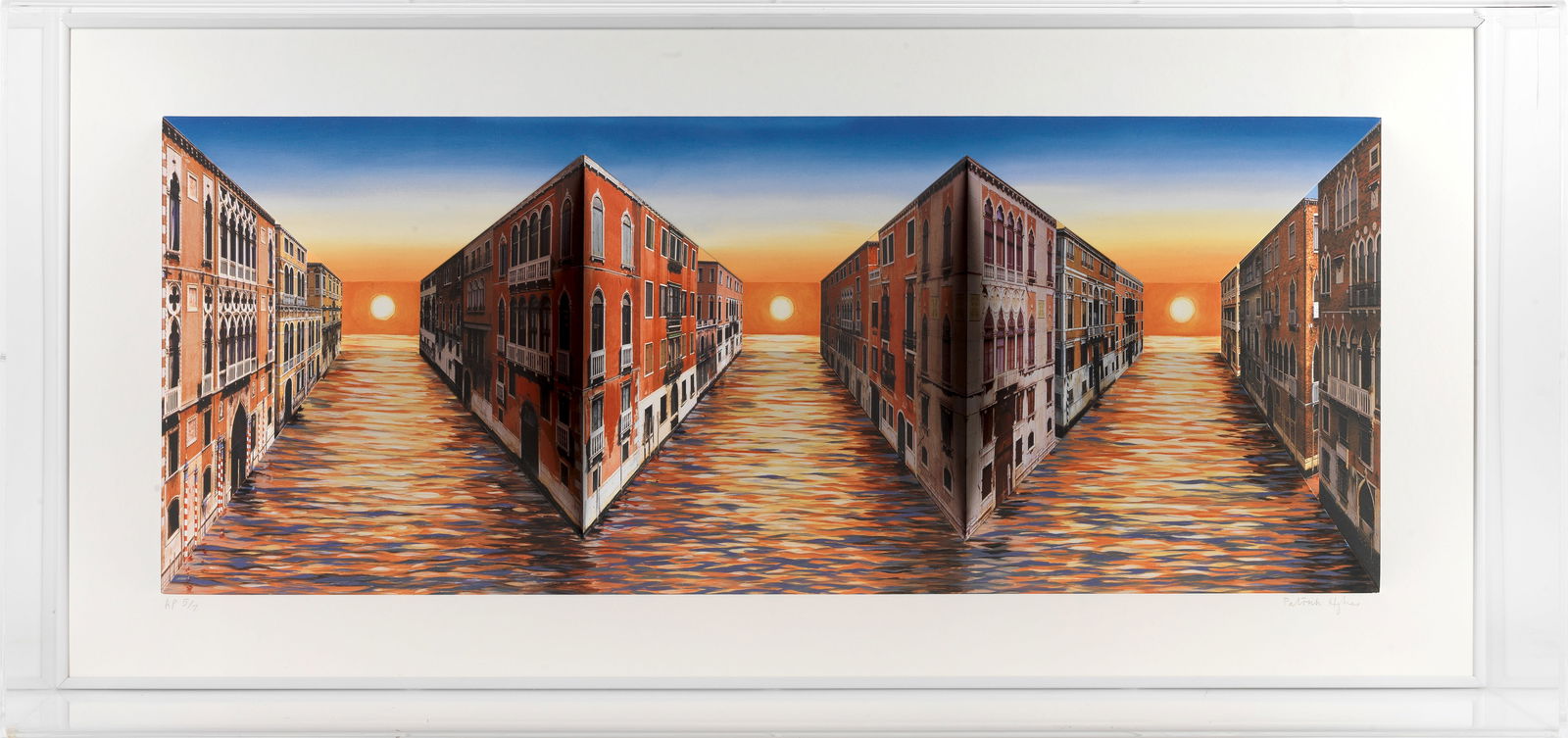 Patrick Hughes (British, born 1939) Turner 3D lithographic multiple with hand-colouring, 2010, s...: Patrick Hughes (British, born 1939) Turner 3D lithographic multiple with hand-colouring, 2010, signed and inscribed 'AP 5/7' in pencil, one of seven artist's proofs aside from the numbered edition of