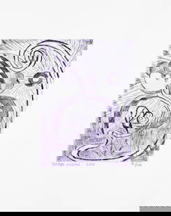 Shara Hughes (American, born 1981) Night Opening Etching and drypoint in purple, 2022, on BFK Ri...: Shara Hughes (American, born 1981) Night Opening Etching and drypoint in purple, 2022, on BFK Rives wove paper, signed, dated and numbered 91/100 in pencil, published by Texte Zur Kunst, Berlin, the f