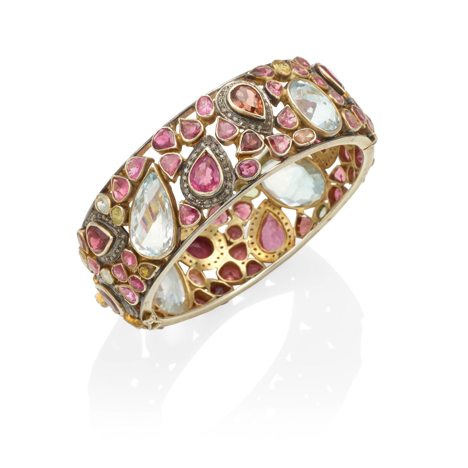 A GOLD-PLATED AND GEM-SET BRACELET (1 of 3)