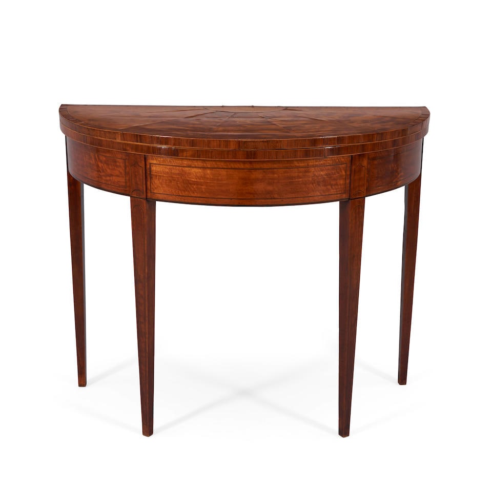 George III Satinwood Card Table, England, late 18th century, (1 of 2)