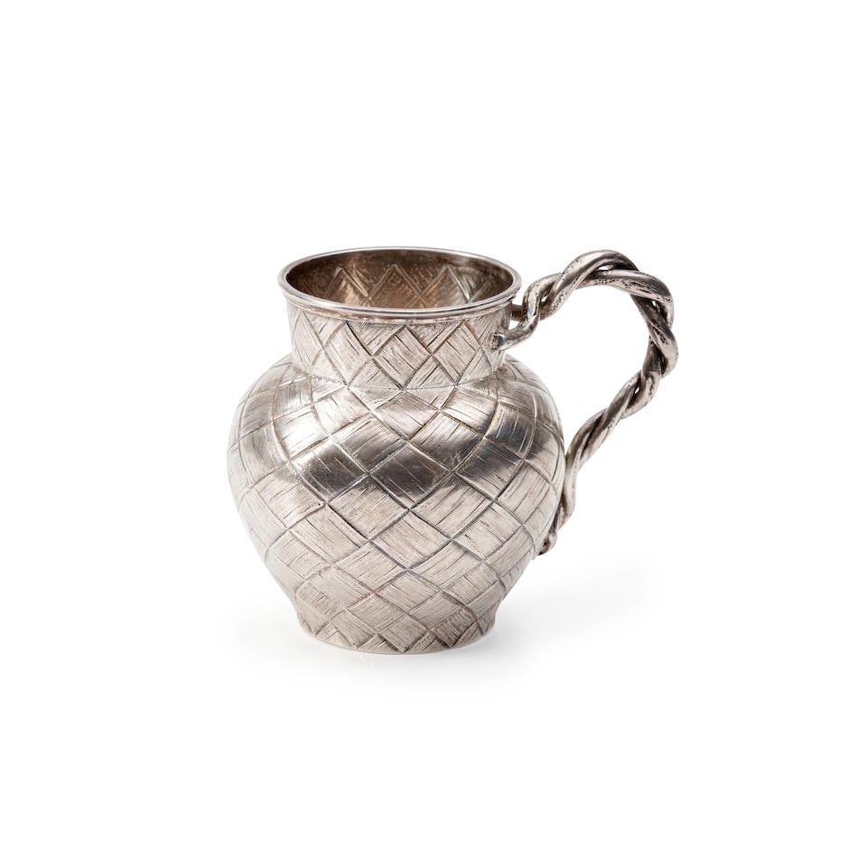 Russian Trompe L'oeil .875 Silver Mug, (1 of 1)