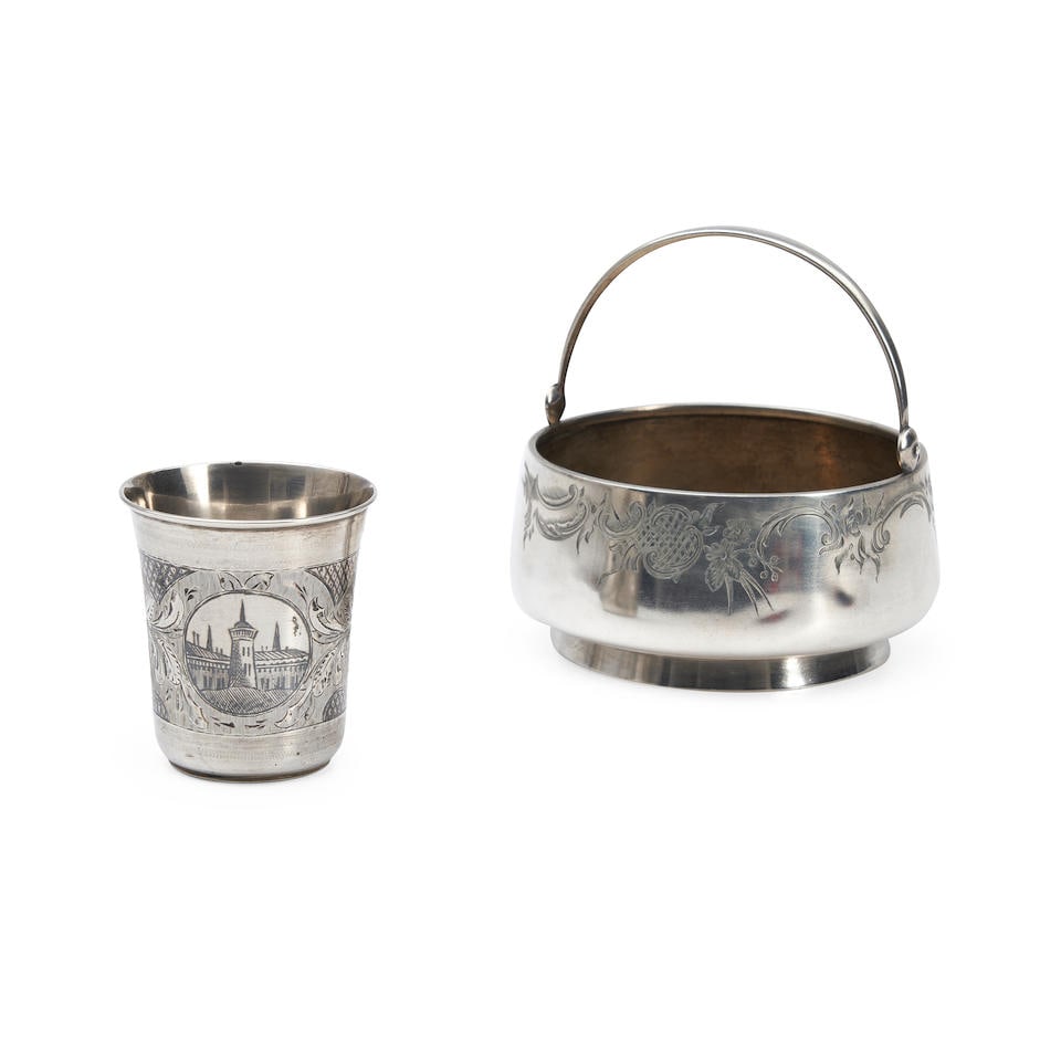 Two Russian .875 Silver Niello Items, (1 of 1)