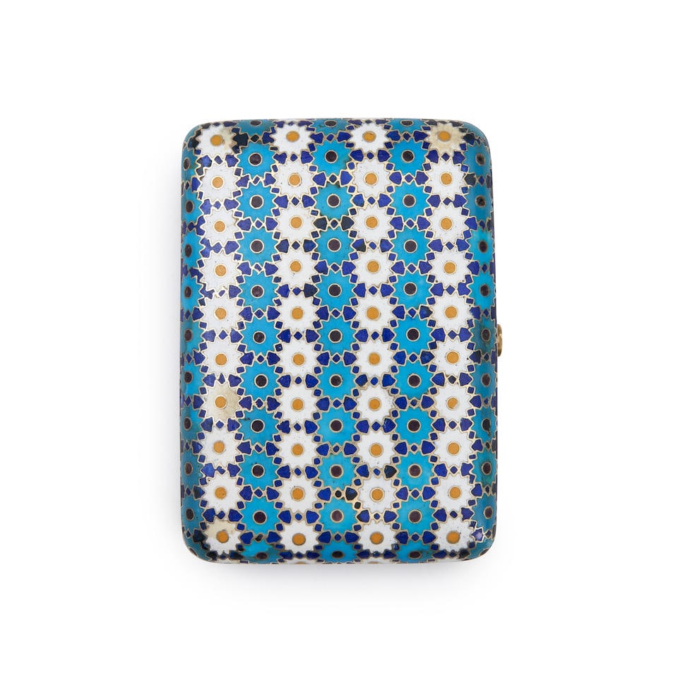 Russian .875 Silver and Enamel Case, (1 of 1)