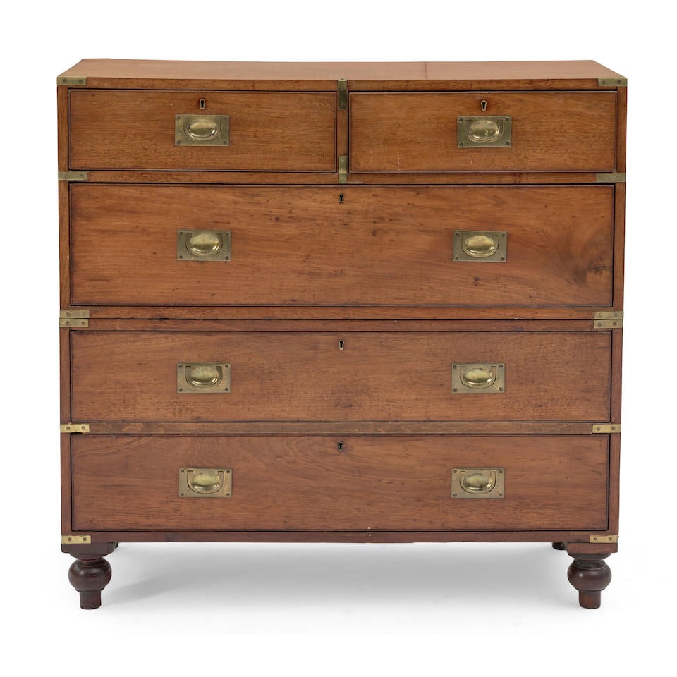 British Colonial Mahogany Campaign Chest, England, 19th century, (1 of 1)