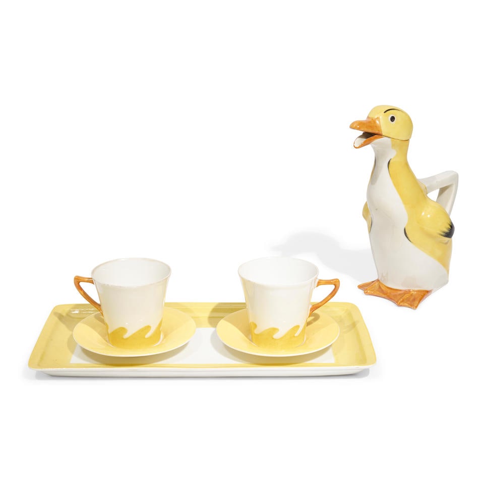 AN ASSOCIATED ÉDOUARD-MARCEL SANDOZ FOR HAVILAND & LIMOGES CO. PORCELAIN THREE PIECE TEA SE... (1 of 1)