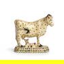 Glazed Creamware Cow and Calf Figure, England, 19th century.