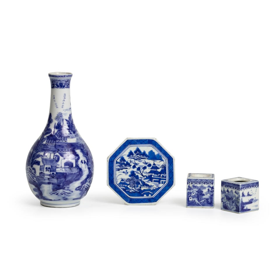 Four Blue-painted Porcelain Items, China, 18th-early 20th century. (1 of 1)