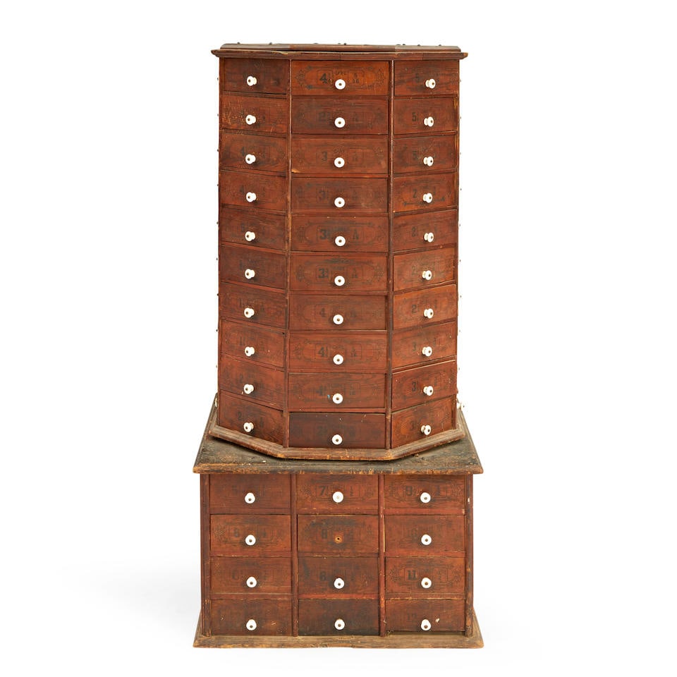 Hardware Store Display Cabinet, probably American Bolt and Screw Company, Dayton, Ohio, c. 1900. (1 of 1)