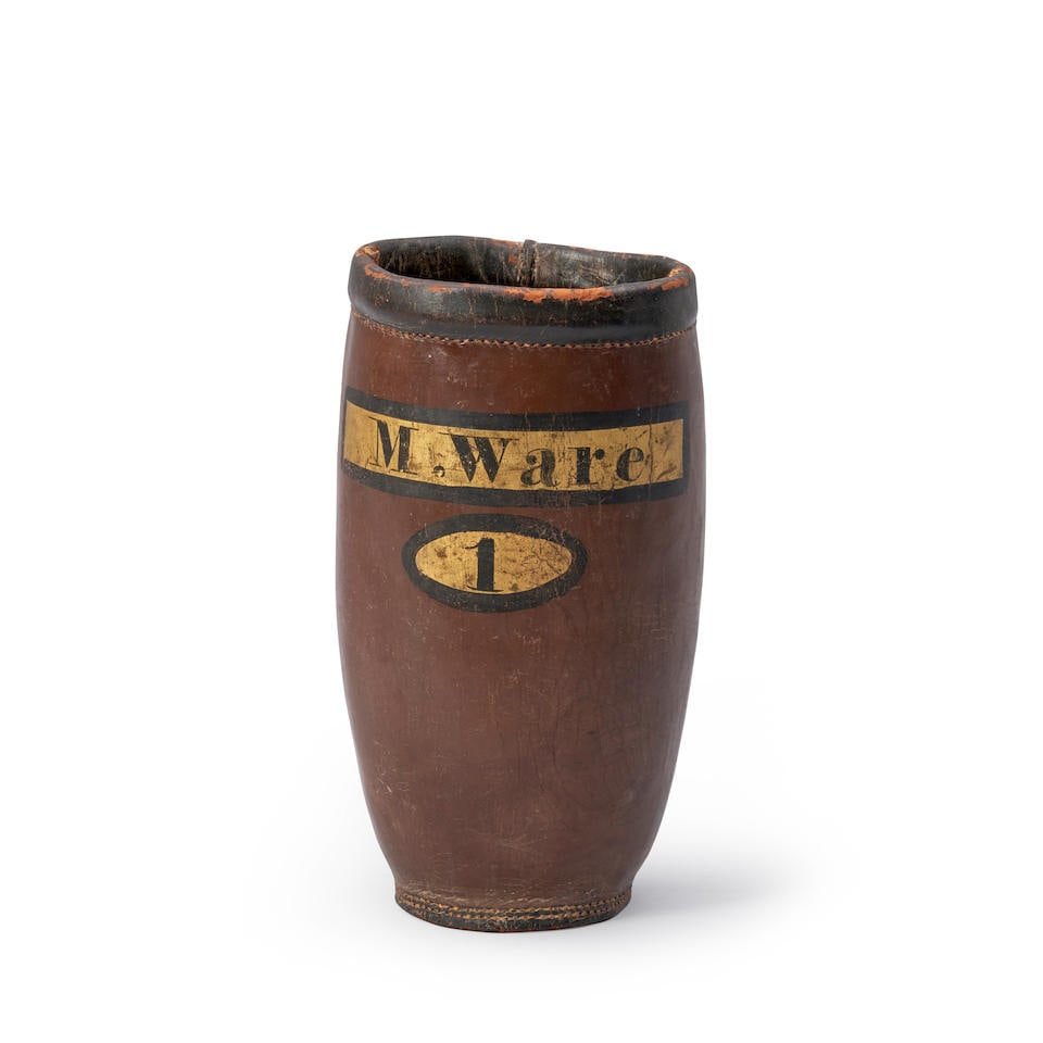 Painted Leather Fire Bucket, New England, 19th century. (1 of 1)