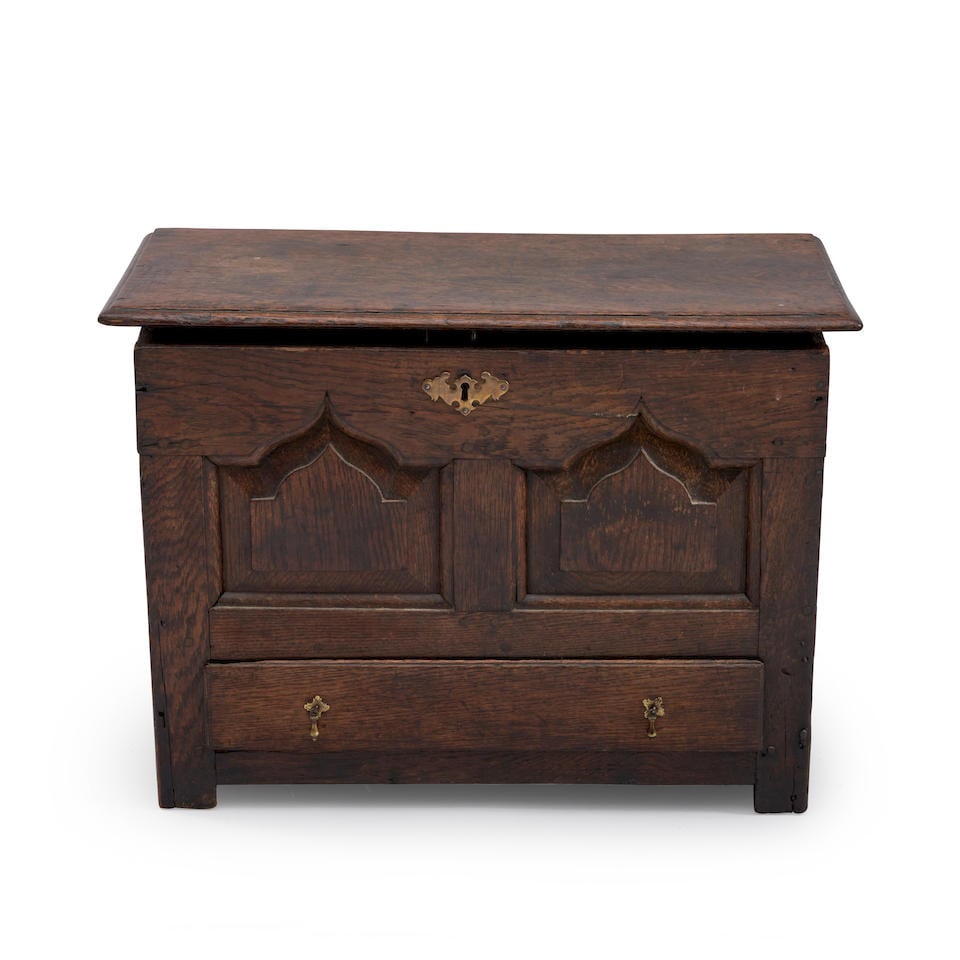 Small Oak Chest Over Drawer, England, early 18th century. (1 of 1)