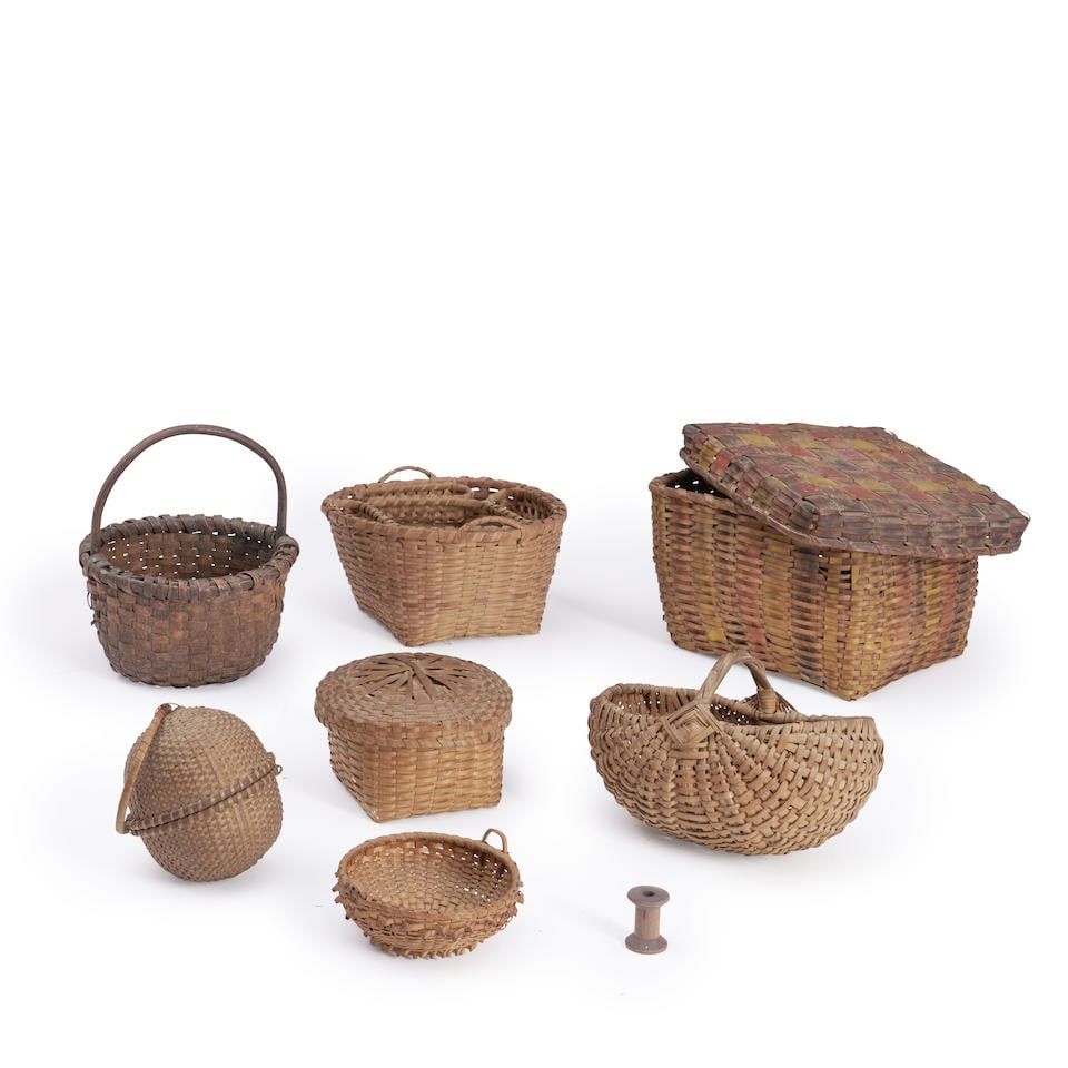 Seven Woven Splint Baskets, America, 19th/20th century. (1 of 1)