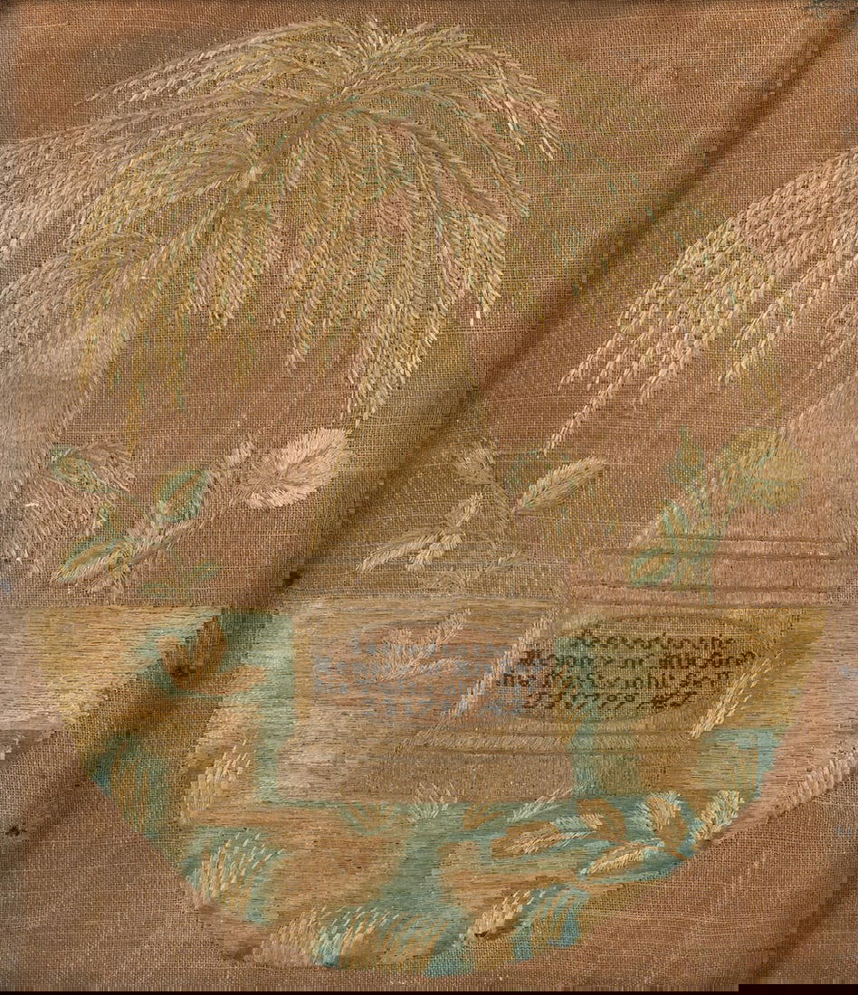 Sophia Tufts Memorial Embroidery, Charlestown, Boston, Massachusetts, c. 1799. (1 of 2)