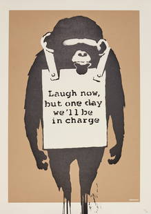 Banksy (born 1975); Laugh Now;: Banksy (born 1975) Laugh Now, 2003 Screenprint in colors on wove paper, numbered in pencil 143/600 (there was also a signed edition of 150), published by Pictures on Walls, London, with full margins.
