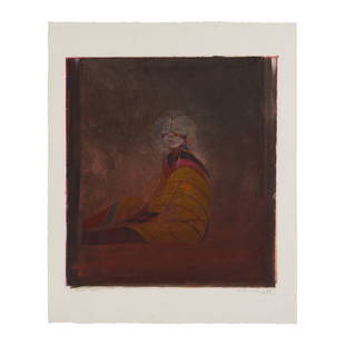 Nathan Oliveira (1928-2010); Woman Shaman;: Nathan Oliveira (1928-2010) Woman Shaman, 1978 Monotype in colors on wove paper, signed in pencil, titled and dated, with full margins, framed. 19 3/4 x 17 5/8in (50.2 x 44.9cm) sheet 25 1/2 x 21in (6