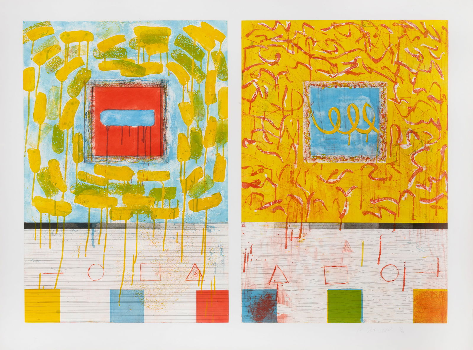 Pat Steir (born 1938); When I think of Venice;: Pat Steir (born 1938) When I think of Venice, 1980 Etching with aquatint and drypoint in colors on wove paper, signed in pencil, dated and numbered 32/35 (there were also 10 artist's proofs), with the