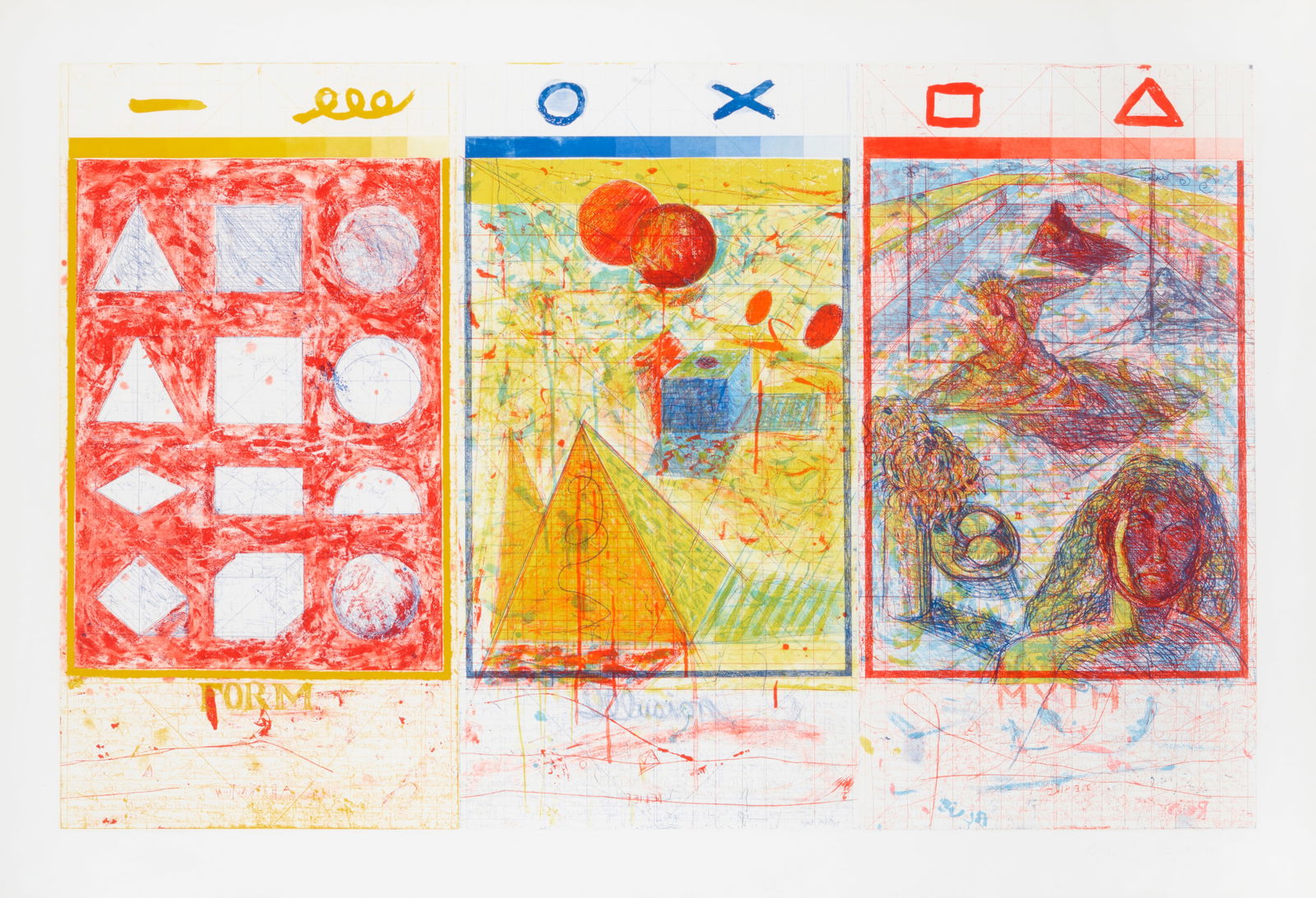 Pat Steir (born 1938); Abstraction, Belief, Desire;: Pat Steir (born 1938) Abstraction, Belief, Desire, 1981 Etching, aquatint and drypoint in colors on wove paper, signed in pencil, dated and numbered 13/35 (there were also 10 artist's proofs), with th