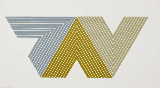 Frank Stella (born 1936); Quathlamba II, from V Series;: Frank Stella (born 1936) Quathlamba II, from V Series (Axsom 26, Gemini 80), 1968 Lithograph in colors with varnish on Lowell paper, signed in pencil, dated and numbered 61/100 (there were also 16 art