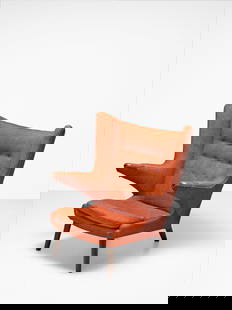 Hans J. Wegner 'Papa Bear' armchair, model no. AP19, designed 1951: Hans J. Wegner 'Papa Bear' armchair, model no. AP19, designed 1951 Oak, fabric upholstery. 99 x 92 x 89 cm Manufactured by A.P. Stolen, Copenhagen, Denmark. Underside stamped Made in Denmark/Designer: