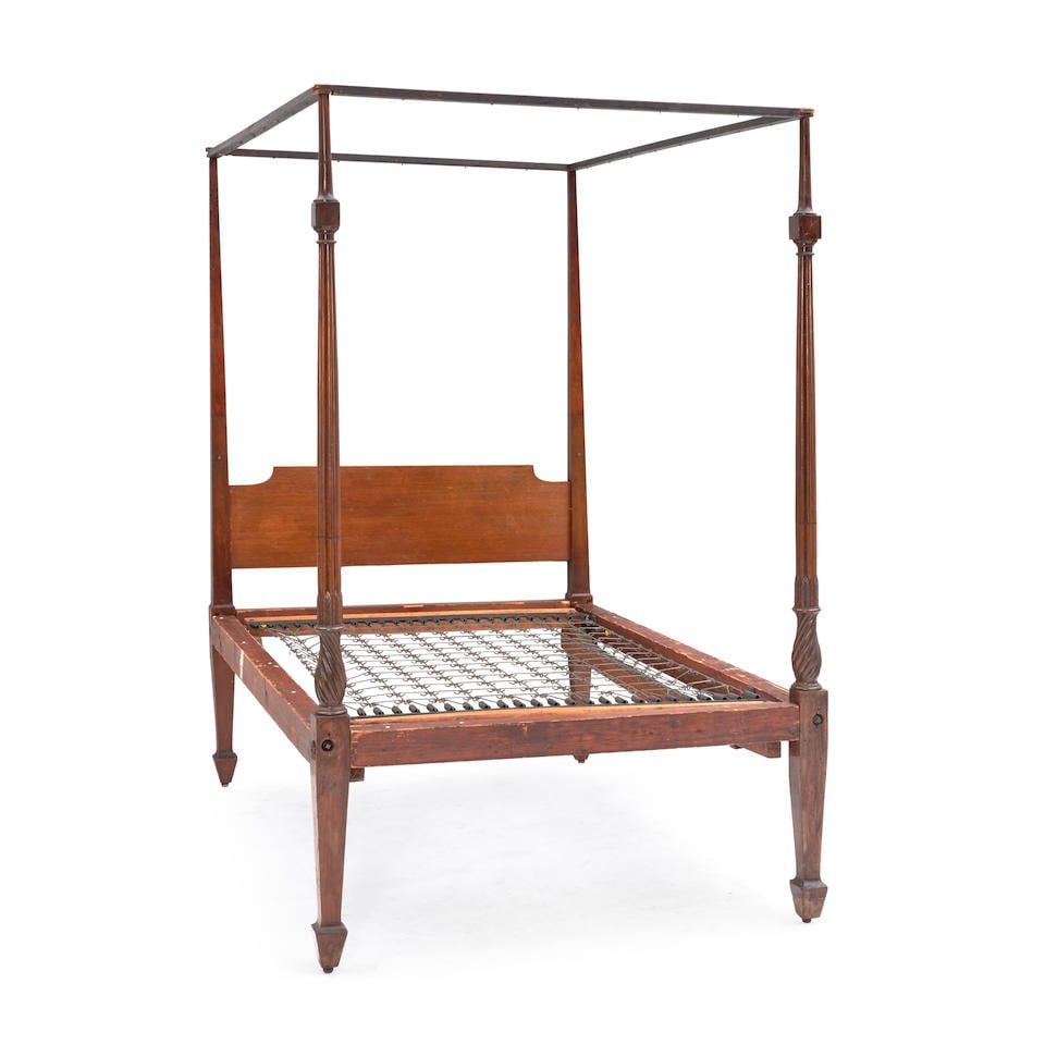 FEDERAL MAHOGANY CARVED TALL POST BED/TESTER BED (1 of 1)