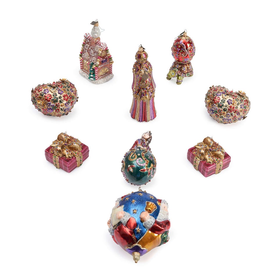 TEN JAY STRONGWATER CHRISTMAS ORNAMENTS (1 of 1)