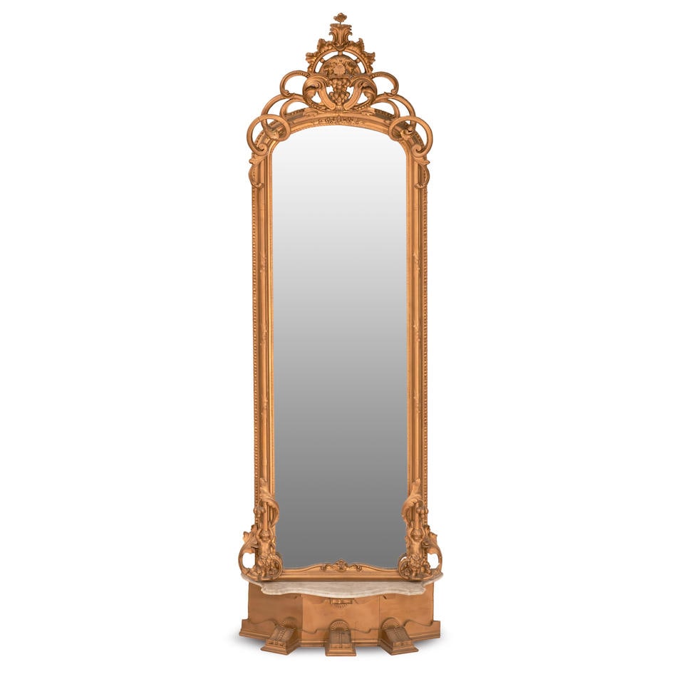 ROCOCO REVIVAL GILT PIER MIRROR (1 of 1)