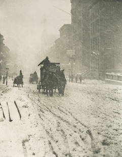 Alfred Stieglitz (1864-1946); Winter, Fifth Avenue (from the portfolio 'Picturesque Bits of New ...: Alfred Stieglitz (1864-1946)Winter, Fifth Avenue (from the portfolio 'Picturesque Bits of New York and Other Studies'), 1893Large-format photogravure, printed 1897; 'Copyright 1897 by Alfred