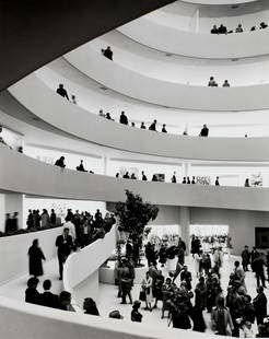 Ezra Stoller (1915-2004); Solomon R. Guggenheim Museum, New York City;: Ezra Stoller (1915-2004)Solomon R. Guggenheim Museum, New York City, 1960Gelatin silver print; the photographer's copyright blindstamp in the margin, his credit stamp and a 'MAR 29 1960' date stamp