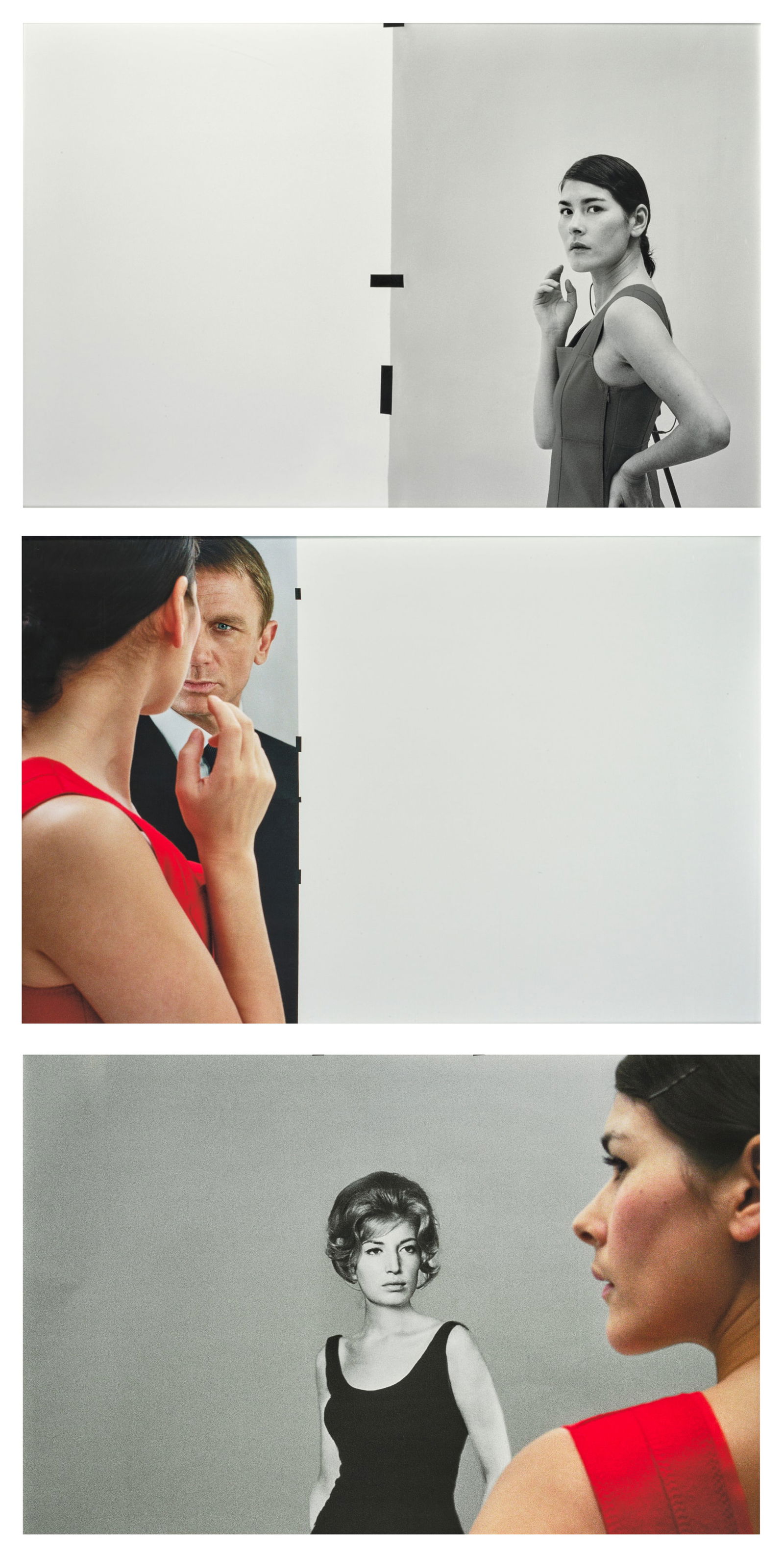 Barbara Probst (born 1964); Exposure #87: N.Y.C, 401 Broadway, 03.15.11, 4:22 p.m.;: Barbara Probst (born 1964) Exposure #87: N.Y.C, 401 Broadway, 03.15.11, 4:22 p.m., 2011 A sequence of 3 chromogenic prints; each flush-mounted to aluminum, framed, a Murray Guy label on the reverse; t