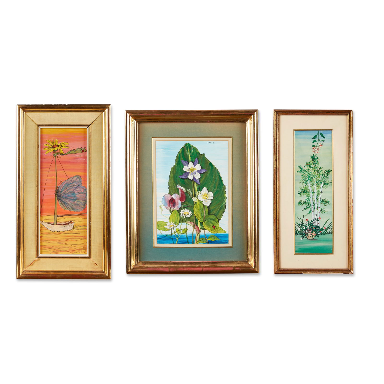 Fleur Fenton Cowles (American, 1908-2009) Ensemble de 3 oeuvres: Spring voyage, Spring time et W... (1 of 1)