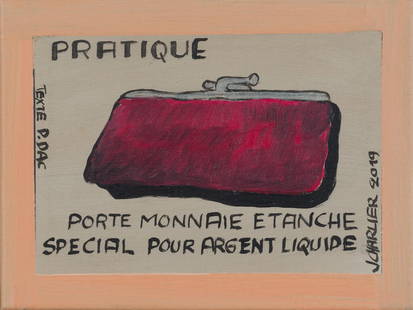 JACQUES CHARLIER (born 1939) Porte monnaie étanche spécial pour argent liquide: JACQUES CHARLIER (born 1939) Porte monnaie étanche spécial pour argent liquide 2019 Signée et datée à droite Contresignée et datée Acrylique sur toile Rechts geteken