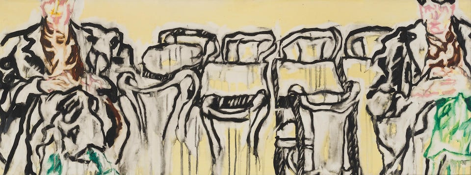 IDA BARBARIGO (1925-2018) Sans titre: IDA BARBARIGO (1925-2018) Sans titre 1968 Signée et datée au dos Huile sur toile Achteraan getekend en gedateerd Olieverf op doek Signed and dated on the back Oil on canvas 36 x 96 cm Footno