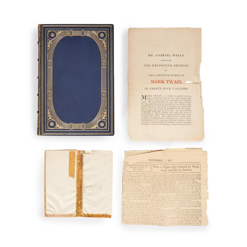 TWAIN, MARK (SAMUEL LANGHORNE CLEMENS). 1835-1910. The Writings of Mark Twain. New York: Gabriel... (1 of 8)