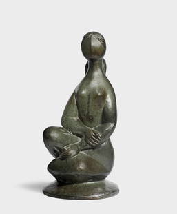 BALTASAR LOBO (1910-1993) Femme assise, mains croisés: BALTASAR LOBO (1910-1993) Femme assise, mains croisées signed and numbered 'Lobo 2/8' (on the base), inscribed with the foundry mark 'Susse Frères Paris' and stamped with the 'Resyrgam' stam