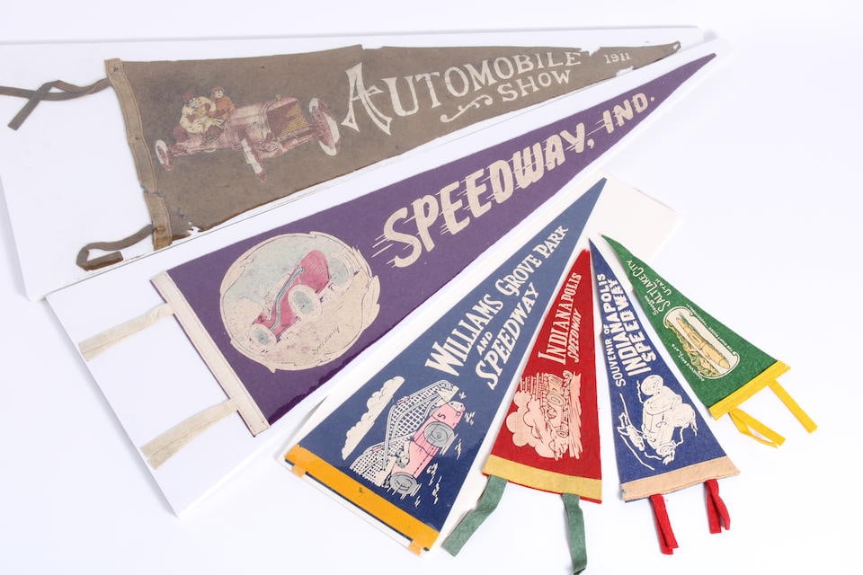 Six Assorted Motor and Motor racing felt pennants,  (6) (1 of 1)